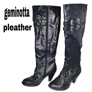 Black Geminotta Pleather Tall Women's Boots